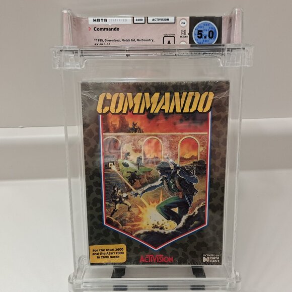 Brand New Atari 2600 Commando Factory Sealed WATA 5.0 Graded Video Game